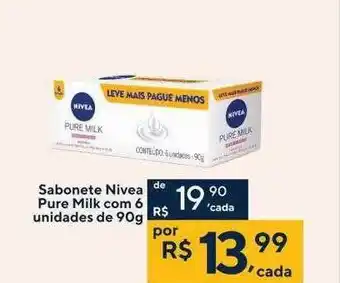 Drogaria Coop Sabonete Nivea Pure Milk Com 6 Unidades oferta