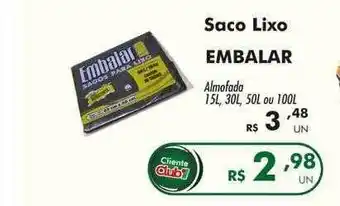 Saco Lixo Embalar Almofada 15l 30l 50l Ou 100l