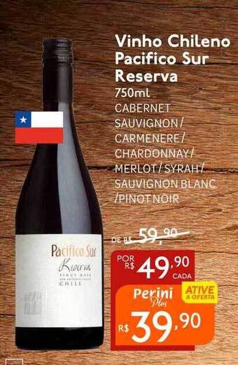 Perini Vinho Chileno Pacifico Sur Reserva oferta