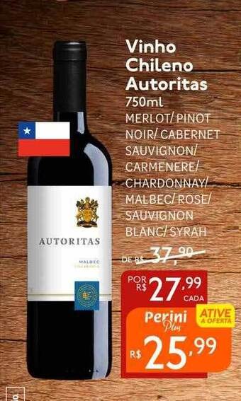 Perini Vinho Chileno Autoritas oferta