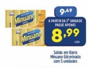 Sabao em Barra Minuano Glicerinado com 5 unidades