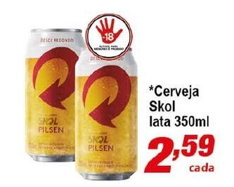 Ricoy Supermercados Cerveja Skol lata 350ml oferta