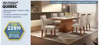 Marabraz Mesa retangular com6 cadeiras quebec oferta