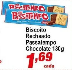 Biscoito Recheado Passatempo Chocolate 130g
