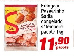 Ricoy Supermercados Frango a Passarinho Sadia congelado s/ tempero pacote 1kg oferta