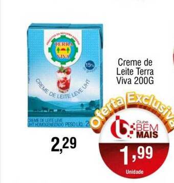 Supermercado Bem Barato Creme De Leite Terra Viva oferta