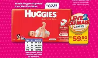 Farmácias Nissei Fralda Huggies Supreme Care Extra-flex Hiper oferta