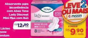 Abosrvente Para Incontinencia Com Abas Tena Lady Discreet Mini Plus Com 8un