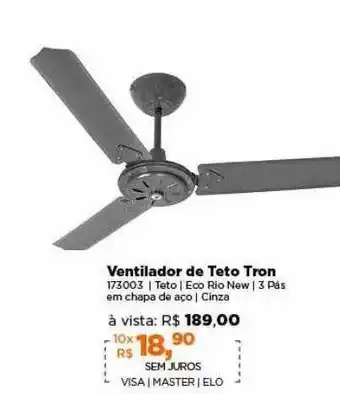 Lojas TaQi Ventilador De Teto Tron 173003 oferta