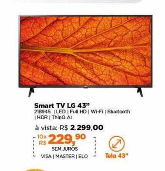 Lojas TaQi Smart Tv Lg 43 oferta