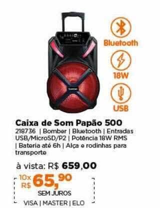 Lojas TaQi Caixa De Som Papão 500 oferta