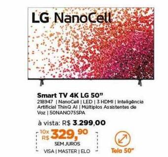 Lojas TaQi Smart Tv 4k Lg 50 oferta