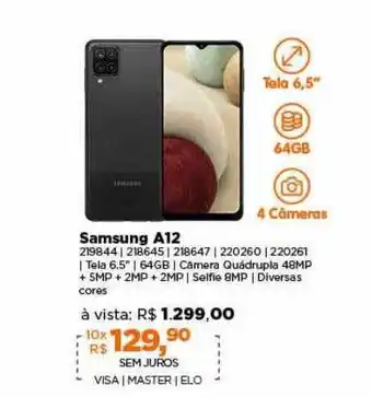 Lojas TaQi Samsung A12 oferta