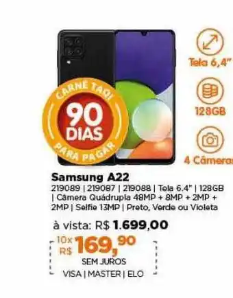 Lojas TaQi Samsung A22 oferta