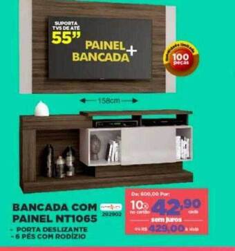 Móveis Simonetti Bancada Com Painel Nt1065 oferta