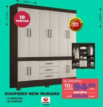 Móveis Simonetti Roupeiro New Murano oferta