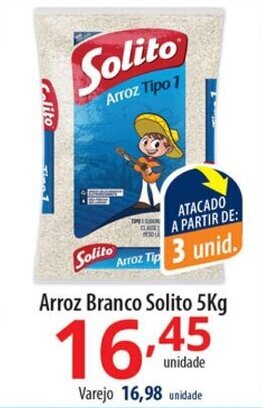 Akki Atacadista Arroz Branco Solito 5kg oferta