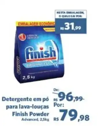 Sam's Club Detergente em po para lava-loucas Finish Powder 2.5kg oferta