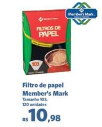 Sam's Club Filtro de Papel Member's Mark 120 unidades oferta
