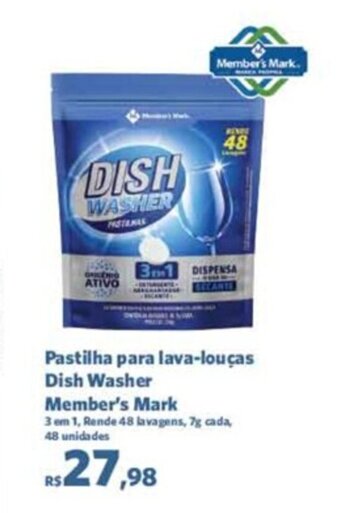 Sam's Club Pastilha para lava-loucas Dish Washer Member's Mark oferta