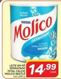 Leite em pó desnatado total cálcio molico nestlé 280g