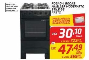 GBarbosa Fogão 4 bocas mueller moderatto stile g6 oferta