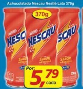 Supermercados Guanabara Achocolatado Nescau Nestle Lata 370g oferta