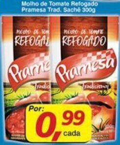 Supermercados Guanabara Molho de tomate Refogado Pramesa Trad. sache 300g oferta