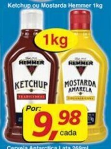 Ketchup ou Mostarda Hemmer 1kg