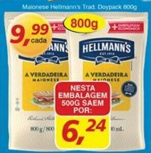Supermercados Guanabara Maionese Hellmann's Trad. Doypack 800g oferta