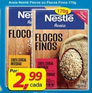 Supermercados Guanabara Aveia Nestle Flocos ou Flocos Finos 170g oferta