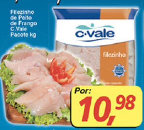 Supermercados Guanabara Filezinho de Peito de Frango C.Vale pacote 1kg oferta