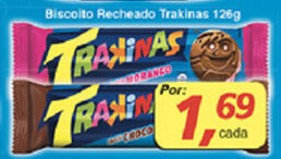 Supermercados Guanabara Biscoito Recheado Trakinas 126g oferta