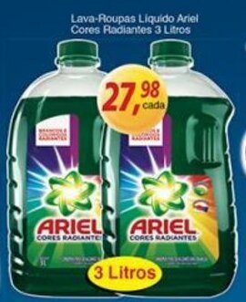 Supermercados Guanabara Lava roupas Liquido Ariel Cores Radiantes 3L oferta