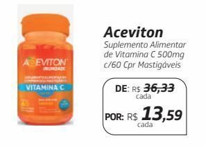 Drogal Aceviton suplemento alimentar de vitamina c 500mg c/60 cpr mastigáveis oferta