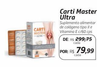 Drogal Carti master ultra suplemento alimentar de colágeno tipo ii e vitamina e c/60 cps oferta