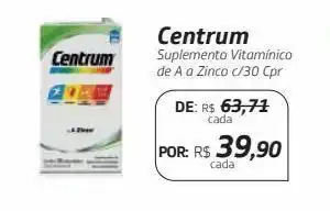 Centrum suplemento vitamínico de a a zinco c/30 cpr
