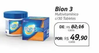 Drogal Bion 3 multivitamínico c/30 tabletes oferta