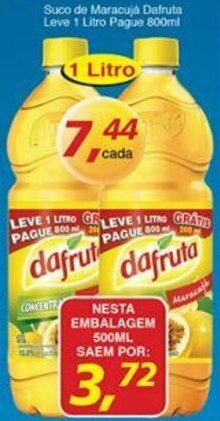 Supermercados Guanabara Suco de Maracuja Dafruta Leve 1L Pague 800ml oferta