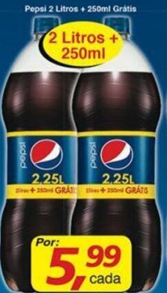 Supermercados Guanabara Pepsi 2L + 250ml Gratis oferta