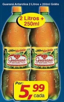Supermercados Guanabara Guarana Antarctica 2L + 250ml Gratis oferta