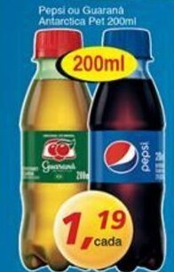 Supermercados Guanabara Pepsi ou Guarana Antarctica pet 200ml oferta