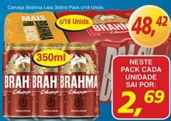 Supermercados Guanabara Cerveja Brahma Lata 350ml Pack c/18 unids oferta