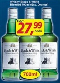 Supermercados Guanabara Whisky Black & White Blended 700ml oferta