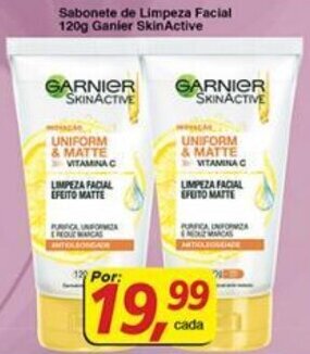 Supermercados Guanabara Sabonete de Limpeza facial 120g Garnier SkinActive oferta