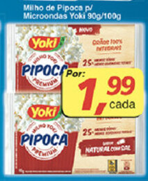Supermercados Guanabara Milho de Pipoca p/ Microondas Yoki 90g/100g oferta
