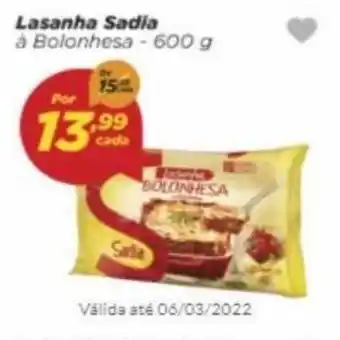 Dia Lasanha Sadia 600g oferta