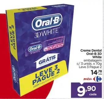 Carrefour Creme Dental Oral B 3D White 70g oferta