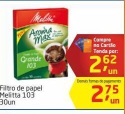 Tenda Atacado Filtro de papel melitta 103 30un oferta