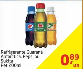 Tenda Atacado Refrigerante guaraná antarctica, pepsi ou sukita pet 200ml oferta